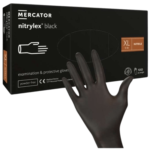 Nitriilkinnas Nitrylex PF XL/9-10 must 100tk/pk puudrita