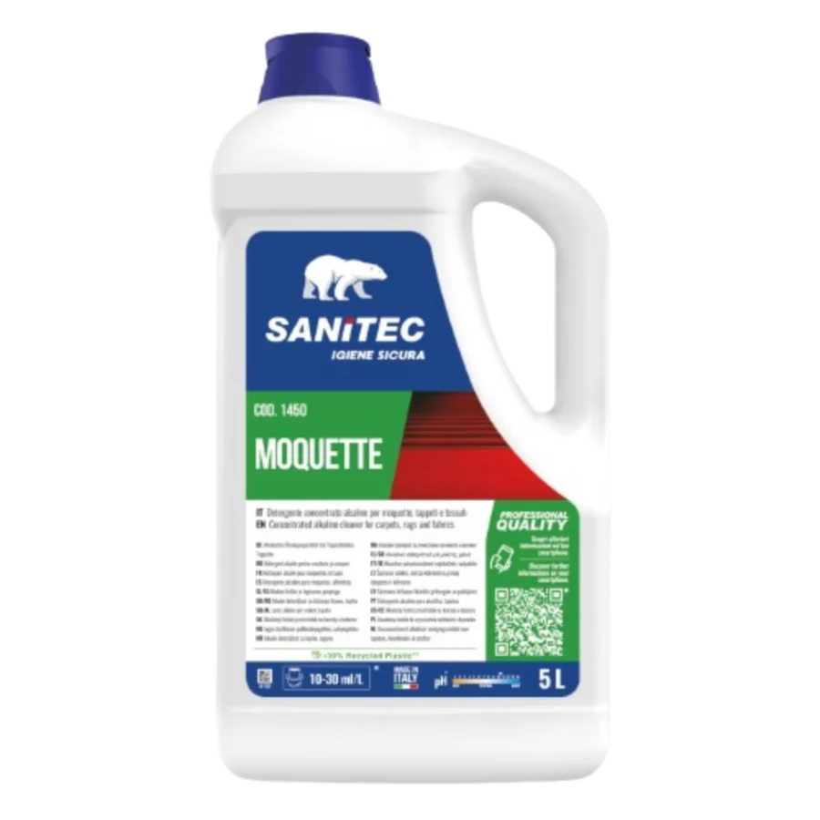 Sanitec Moquette 5L professionaalne madalavahuline vaiba- ja tekstiilipesuaine