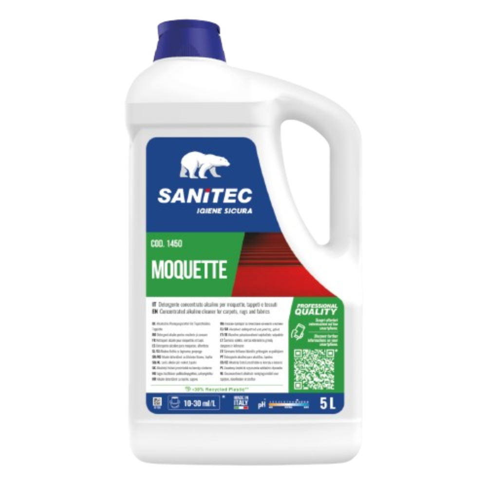 Sanitec Moquette 5L professionaalne madalavahuline vaiba- ja tekstiilipesuaine