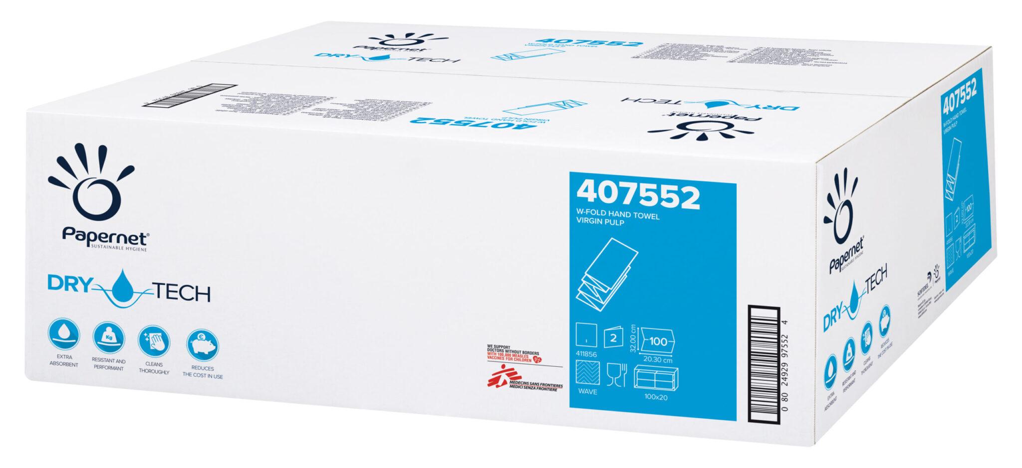 Papernet® Superior DryTech Lehtkätepaber, 2-Kihiline, W-Fold, Valge, 20,3x32 cm, Suure Imamisvõimega, ELi Ökomärgisega