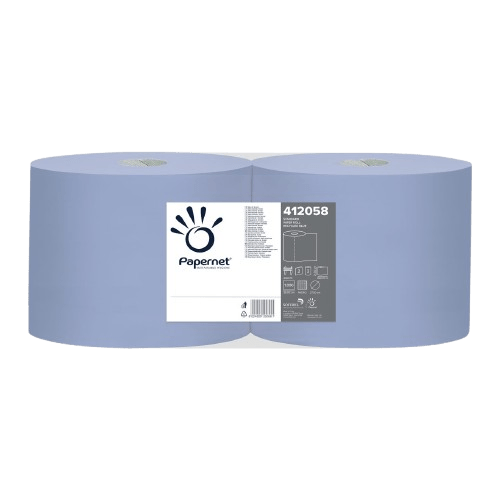 Papernet® tööstuslik pühkepaber 360m, 2x sinine