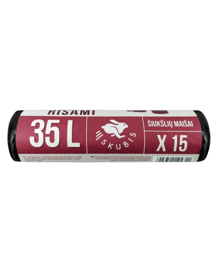 Prügikott 35L must paelaga 15tk/rll