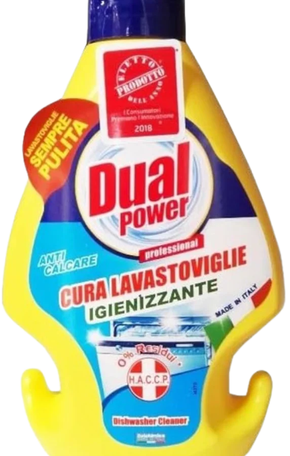 Sanitec Dual Power nõudepesumasina puhastusaine 250ml pudelis.