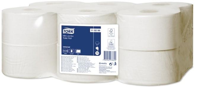 Tork Mini Jumbo T2 Universaalne tualettpaber 150m, 2-kihiline, 12 rulli pakis
