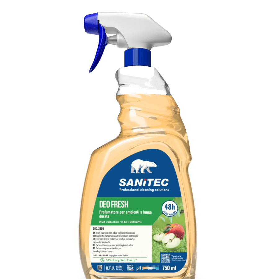 Sanitec Deo Fresh Pesca Mela Verde 750ml – Virsiku ja õuna lõhnaga õhuvärskendaja