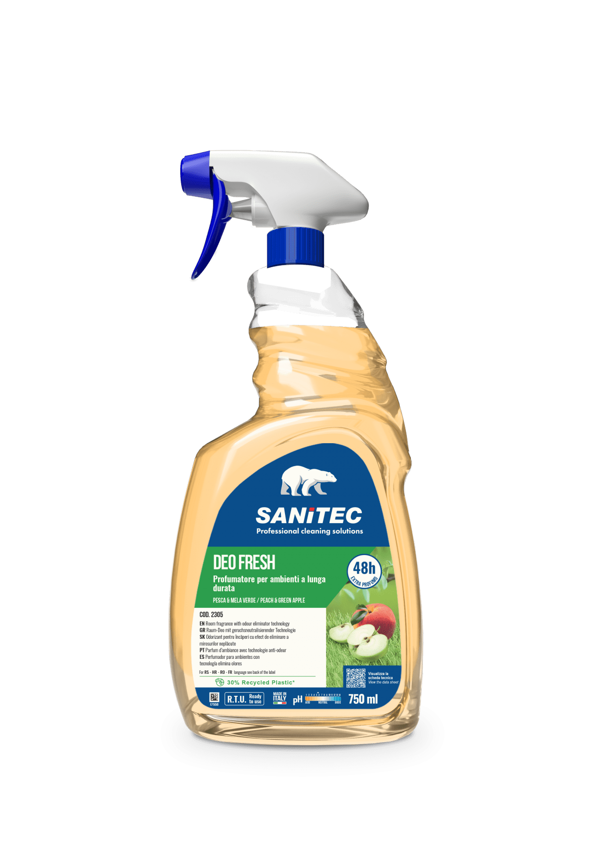 Sanitec Deo Fresh Pesca Mela Verde 750ml – Virsiku ja õuna lõhnaga õhuvärskendaja