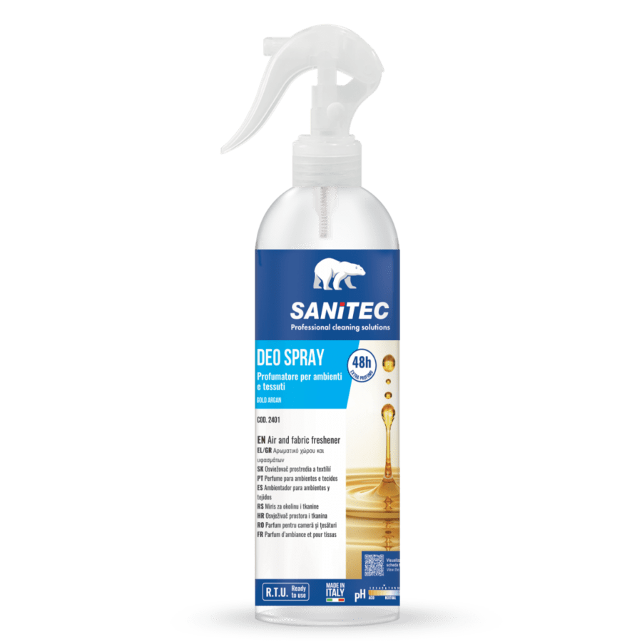 Sanitec Deo Spray Gold Argan 300ml – Luksuslik veepõhine õhuvärskendaja