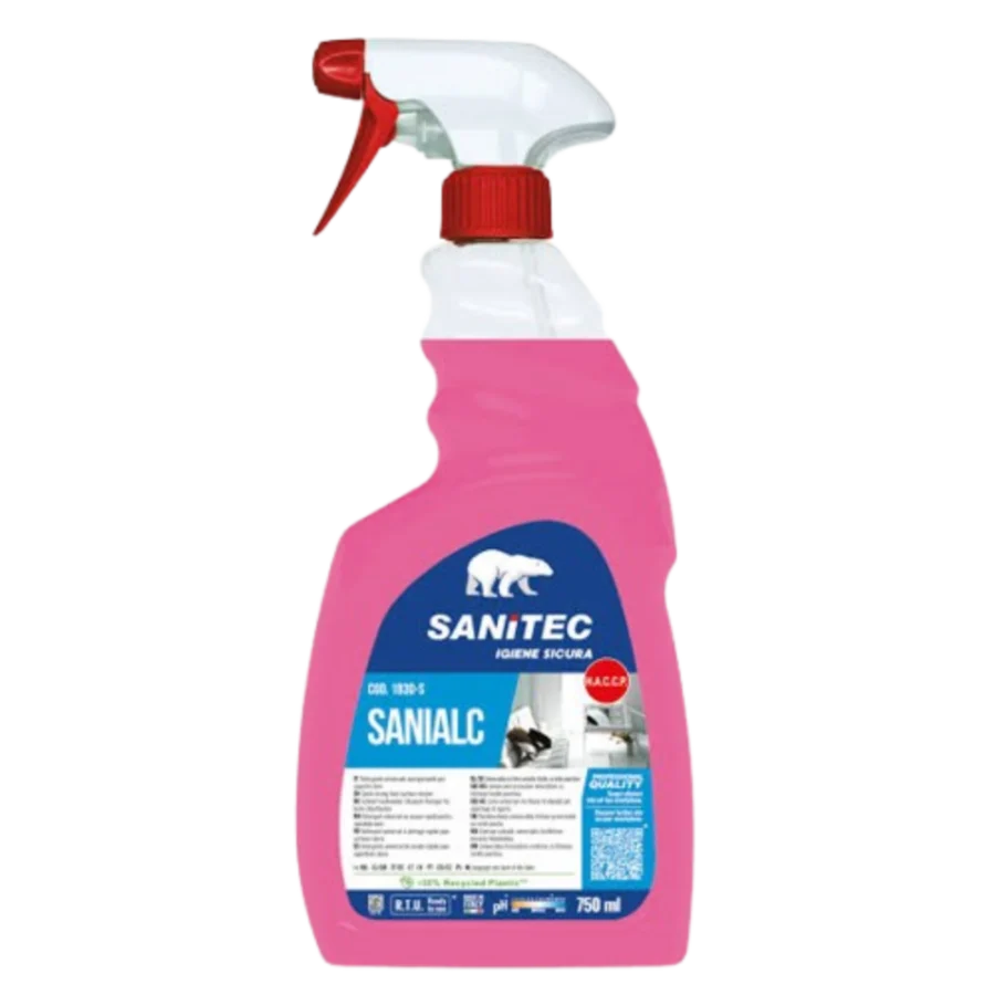 Sanitec Sanialc 750ml alkoholipõhine üldpuhastusaine sanitaarruumidesse ja klaasile