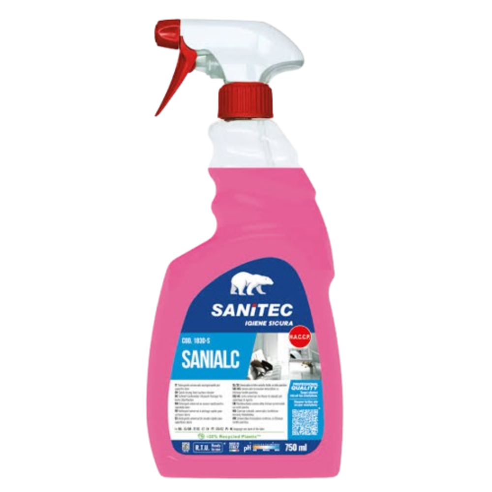 Sanitec Sanialc 750ml alkoholipõhine üldpuhastusaine sanitaarruumidesse ja klaasile
