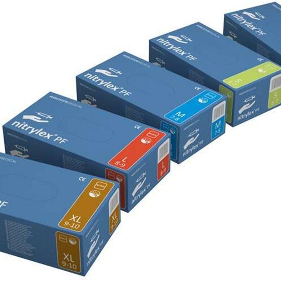 Nitriilkinnas Nitrylex PF L 8-9 sinine 100tk/pk puudrita
