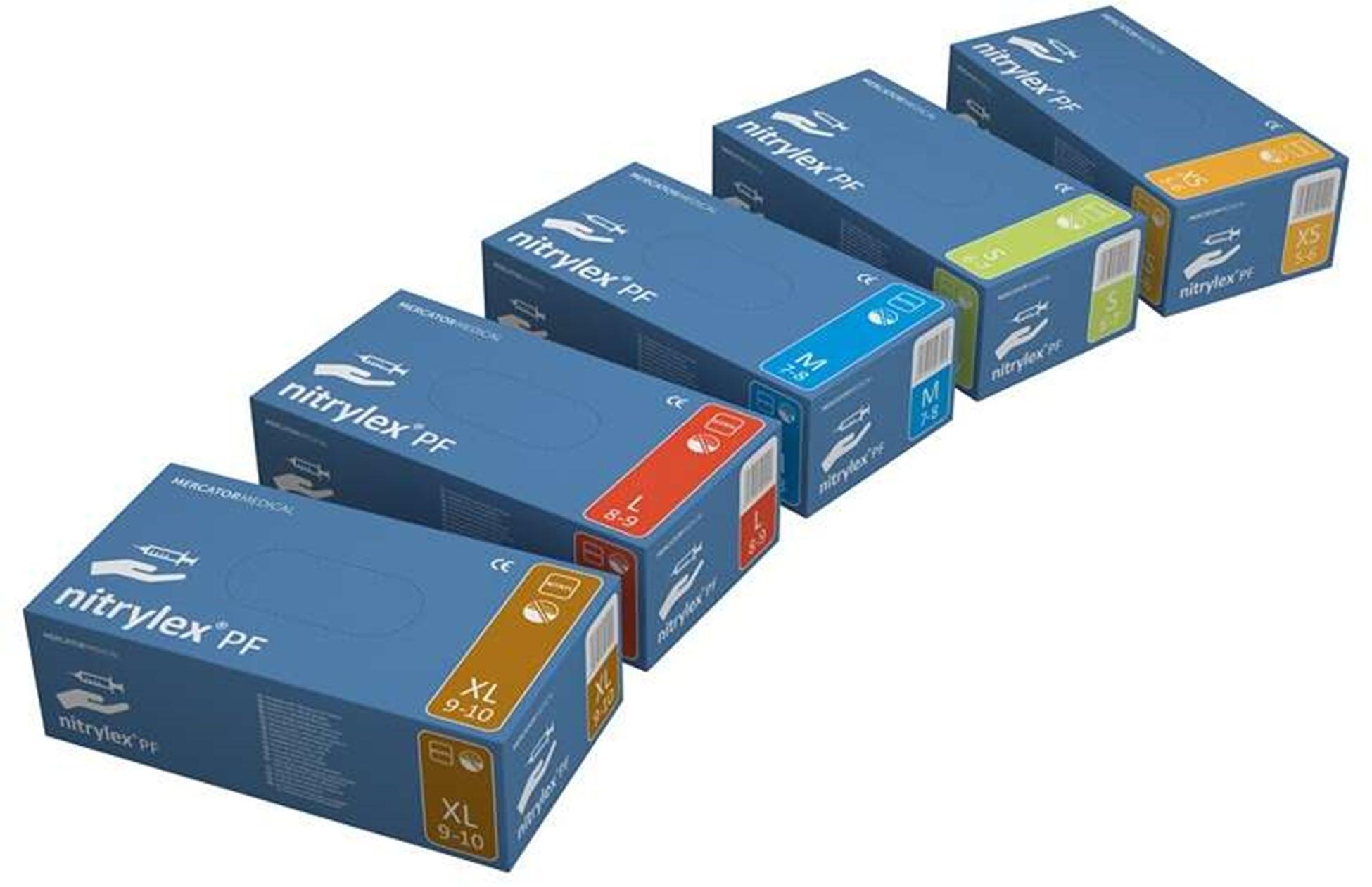 Nitriilkinnas Nitrylex PF L 8-9 sinine 100tk/pk puudrita