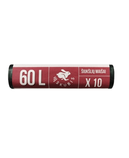 Prügikott 60L must paelaga 10tk/rll