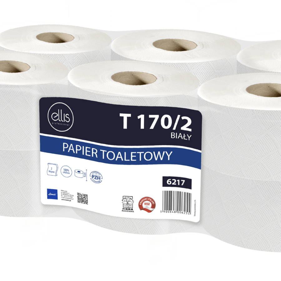 Lamix T ELLIS PROFESSIONAL tualettpaber 2-kihiline,mini jumbo 160m, valge
